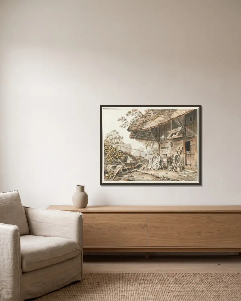 Die gute Mutter von Sigmund Freudenberger gerahmt an einer Wand
