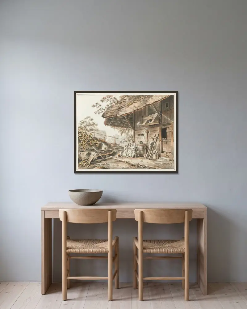 Die gute Mutter von Sigmund Freudenberger gerahmt an einer Wand