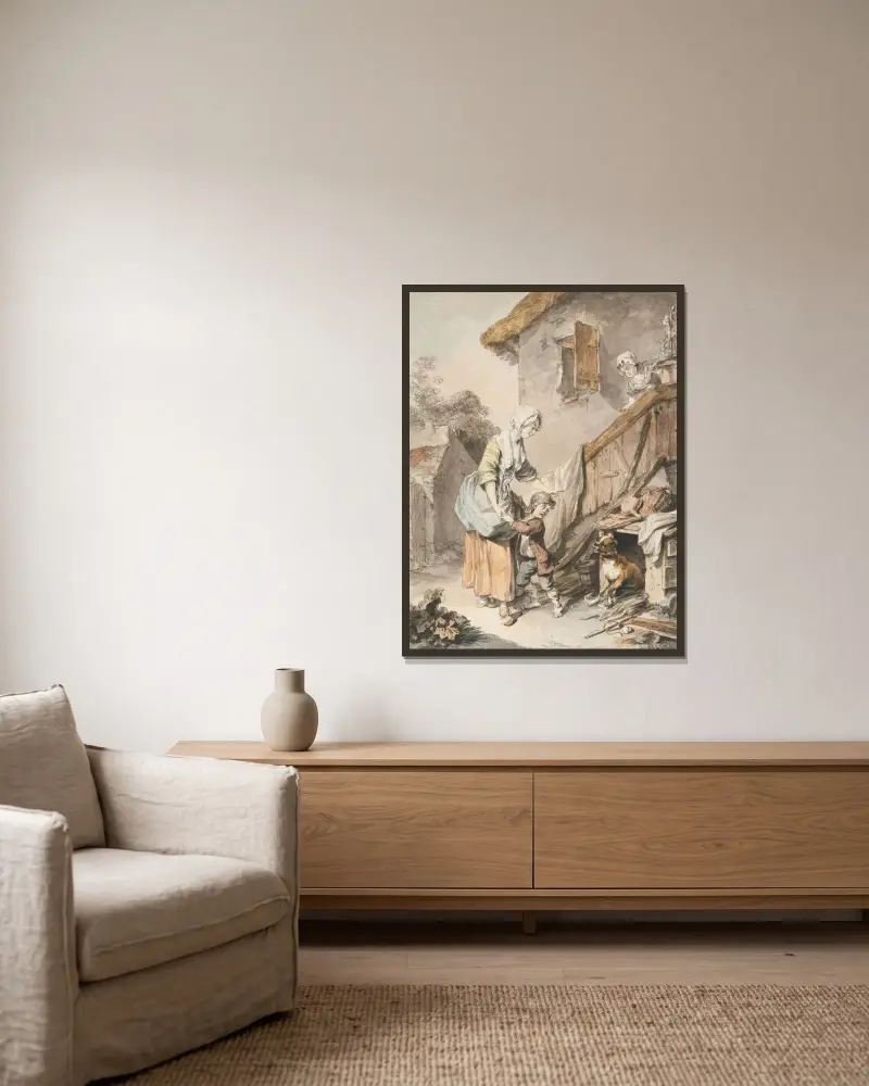 Die kindliche Furcht von Sigmund Freudenberger gerahmt an einer Wand