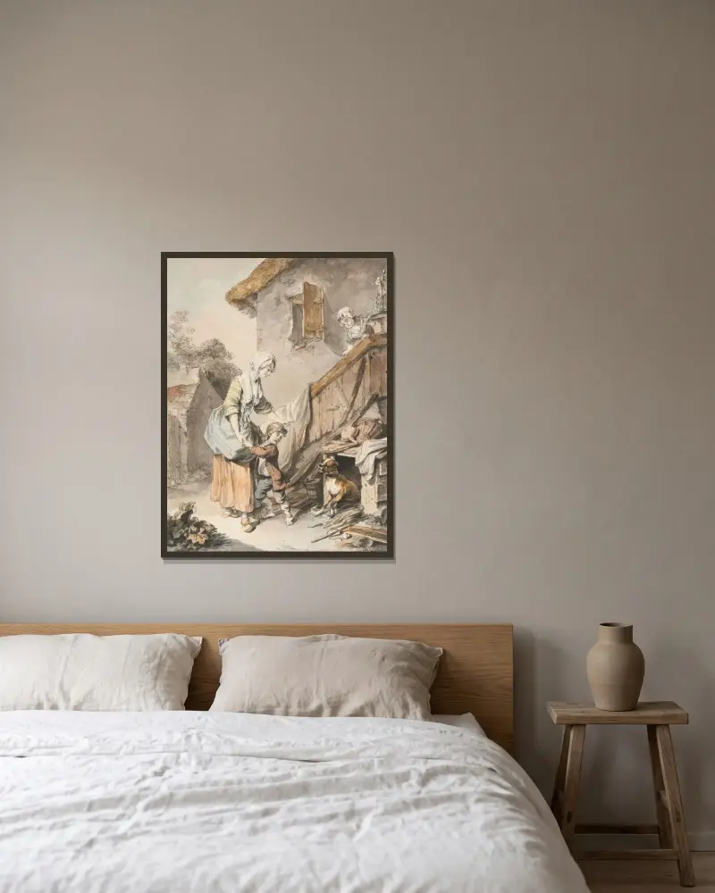 Die kindliche Furcht von Sigmund Freudenberger gerahmt an einer Wand