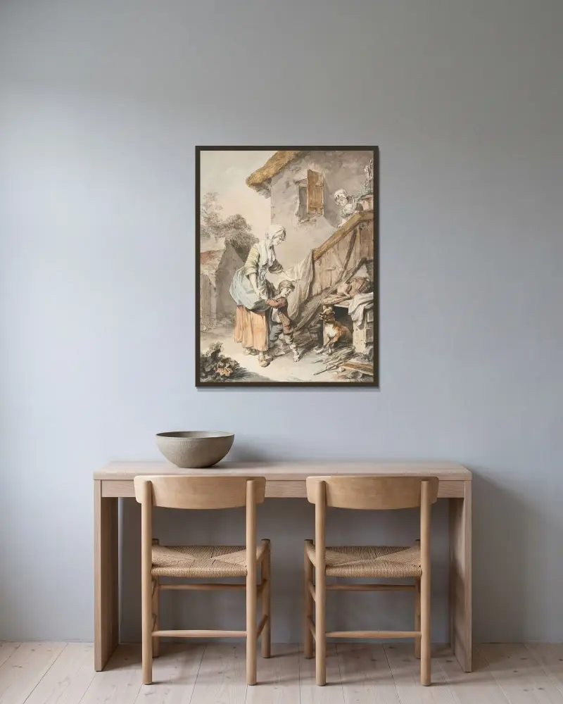 Die kindliche Furcht von Sigmund Freudenberger gerahmt an einer Wand