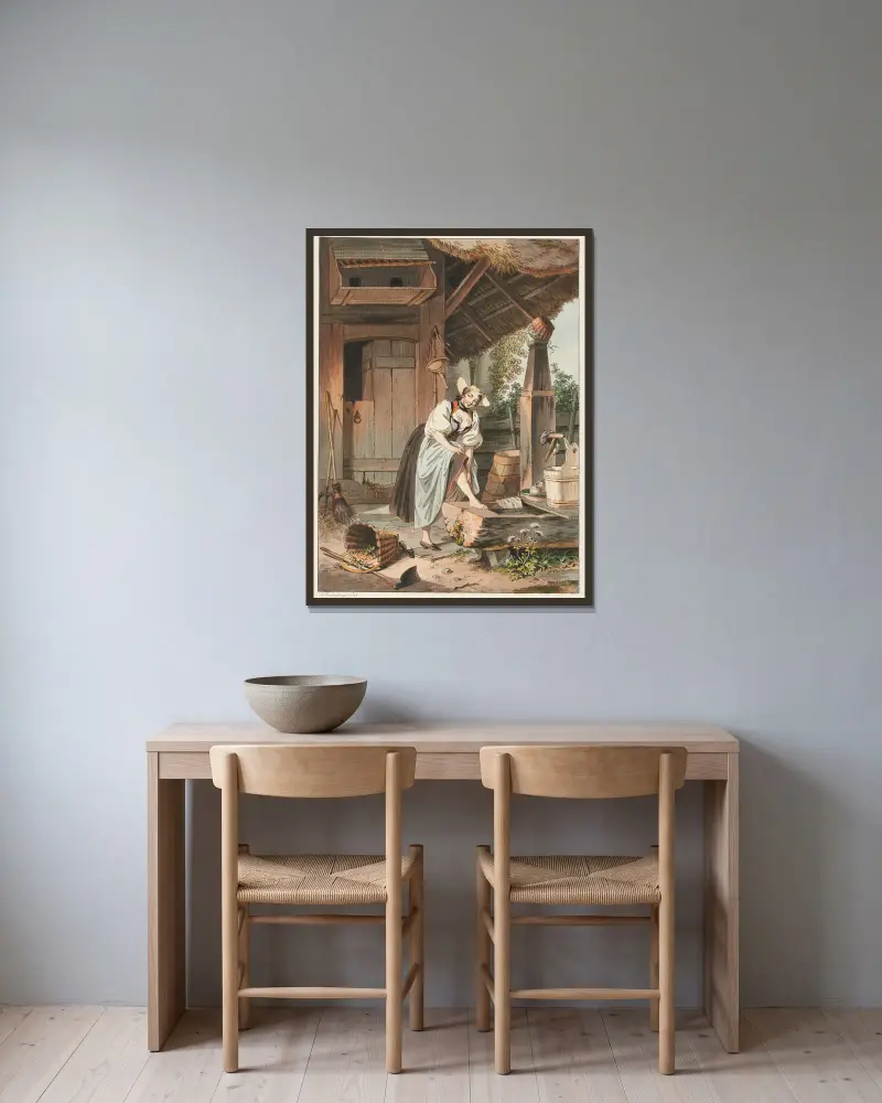 Ländliche Sauberkeit von Sigmund Freudenberger gerahmt an einer Wand