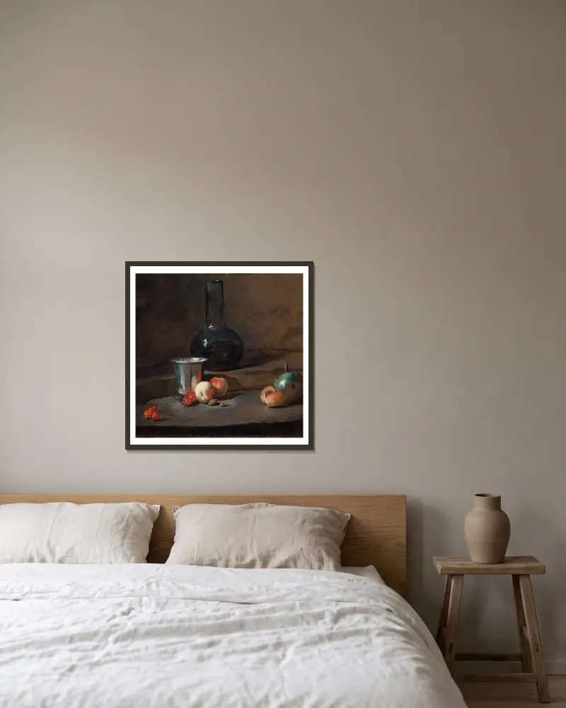 Stříbrný pohár, Jean Siméon Chardin v rámu na stěně