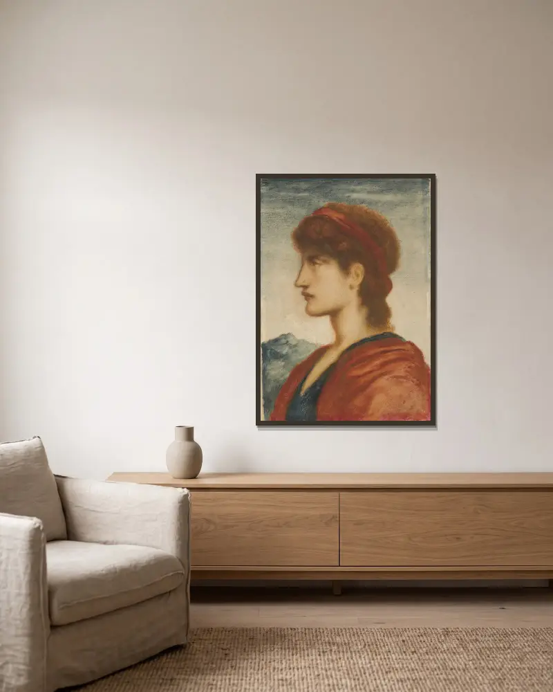 Kopf von Simeon Solomon gerahmt an einer Wand