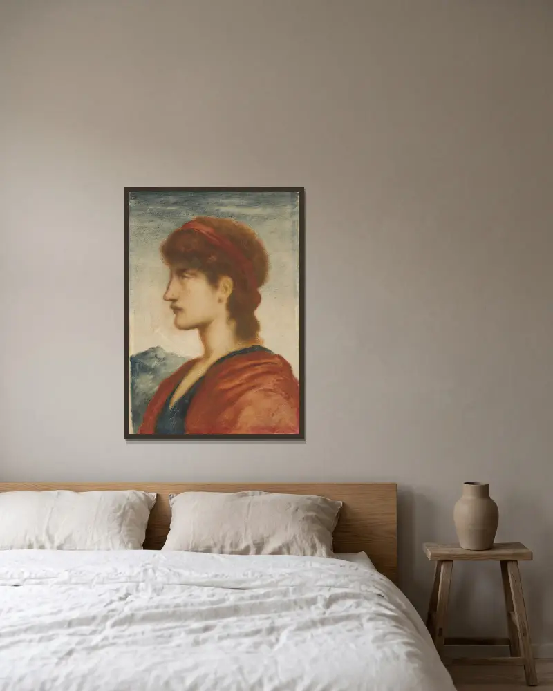 Kopf von Simeon Solomon gerahmt an einer Wand