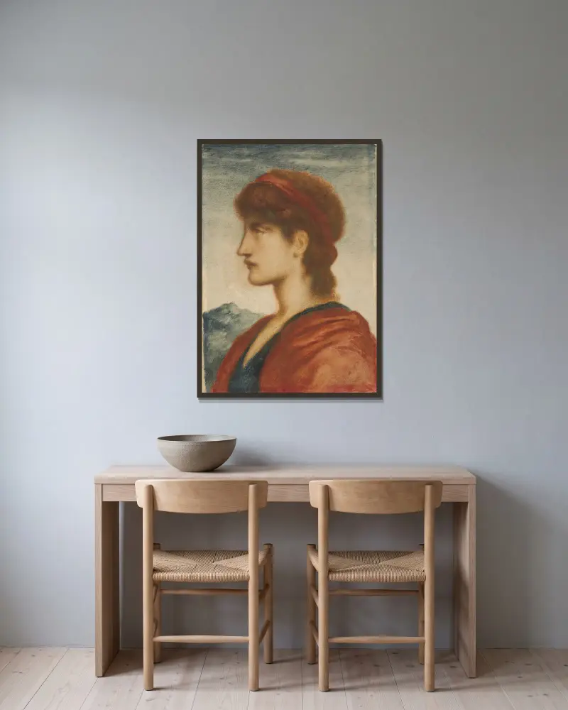 Kopf von Simeon Solomon gerahmt an einer Wand