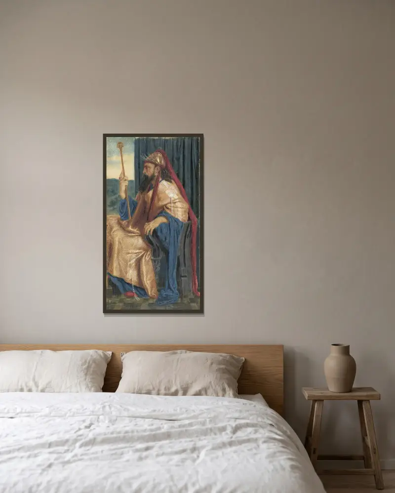 Kung Salomo av Simeon Solomon inramad på en vägg