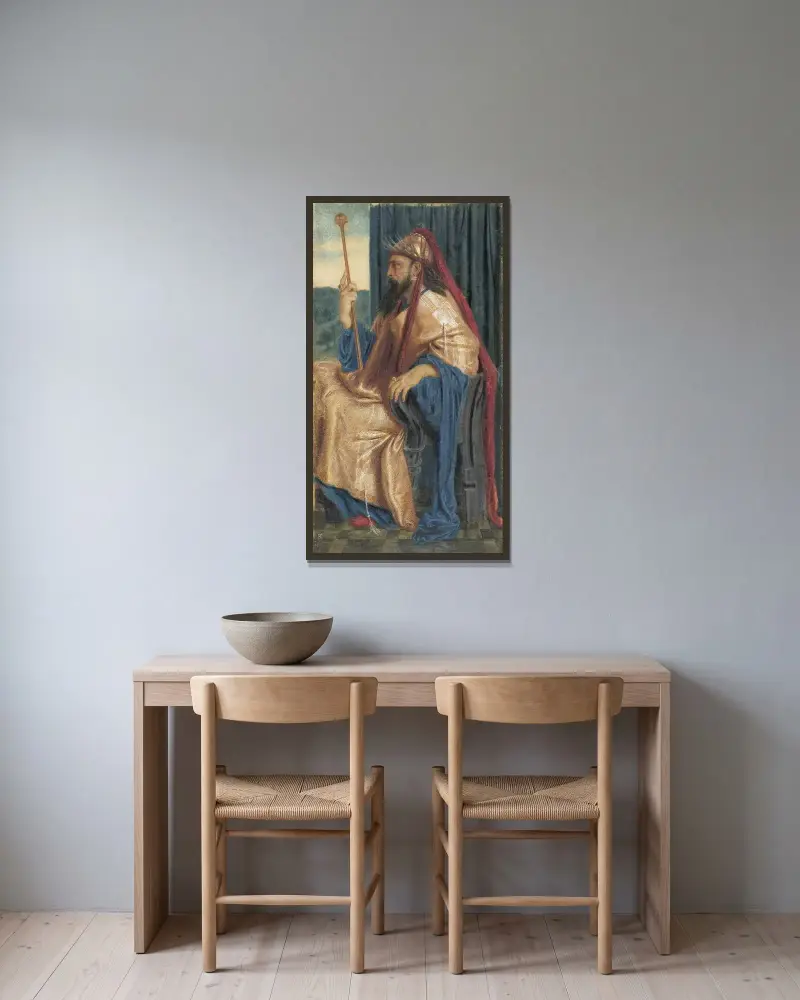 Kung Salomo av Simeon Solomon inramad på en vägg