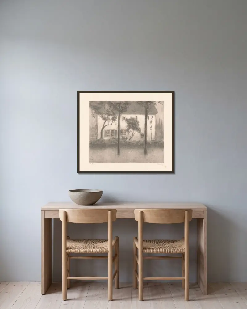 Haus von Simon Moulijn gerahmt an einer Wand