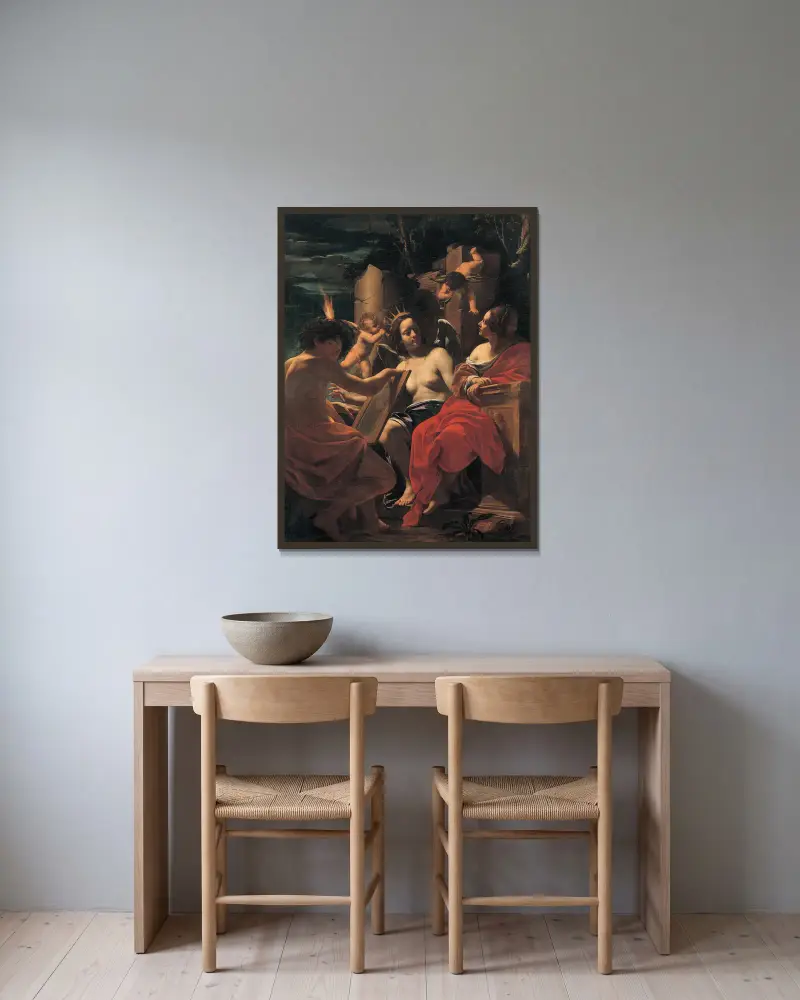 Allegorie, Simon Vouet v rámu na stěně
