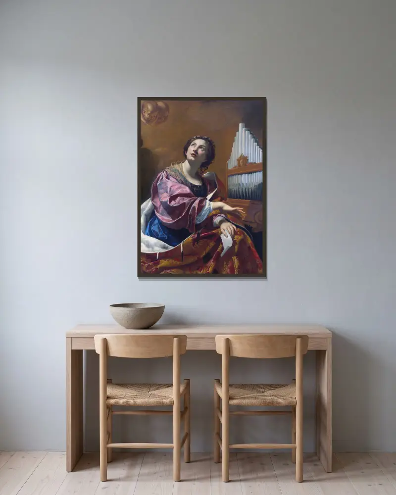 Svatá Cecílie, Simon Vouet v rámu na stěně