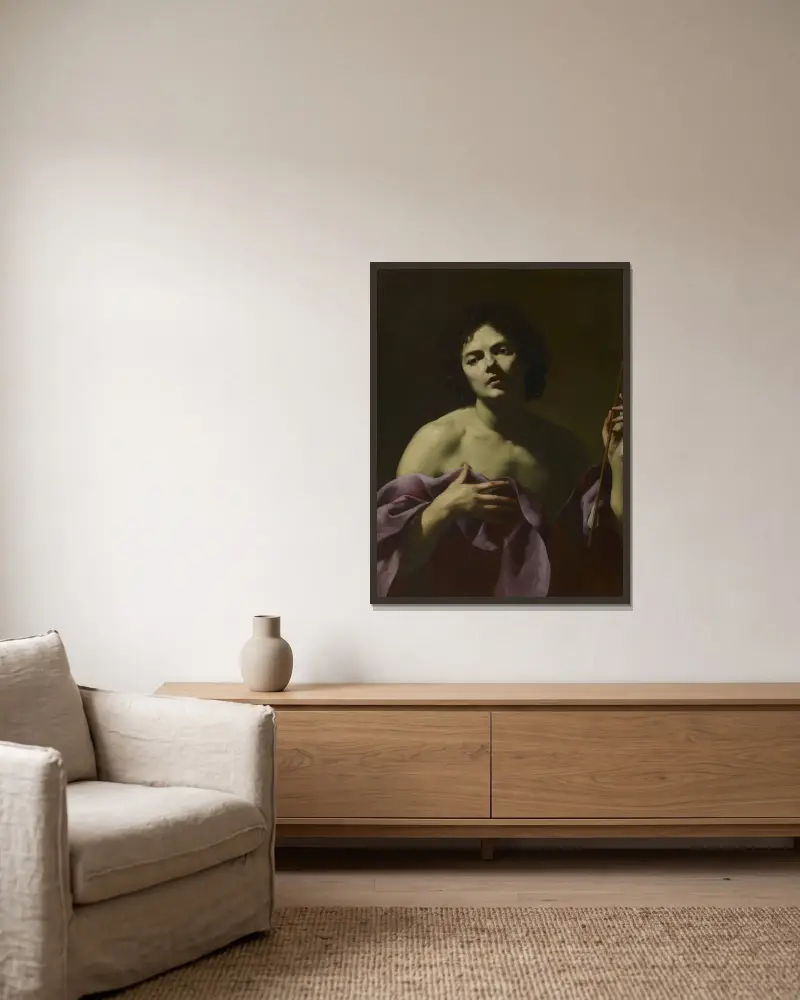 Der heilige Sebastian von Simon Vouet gerahmt an einer Wand
