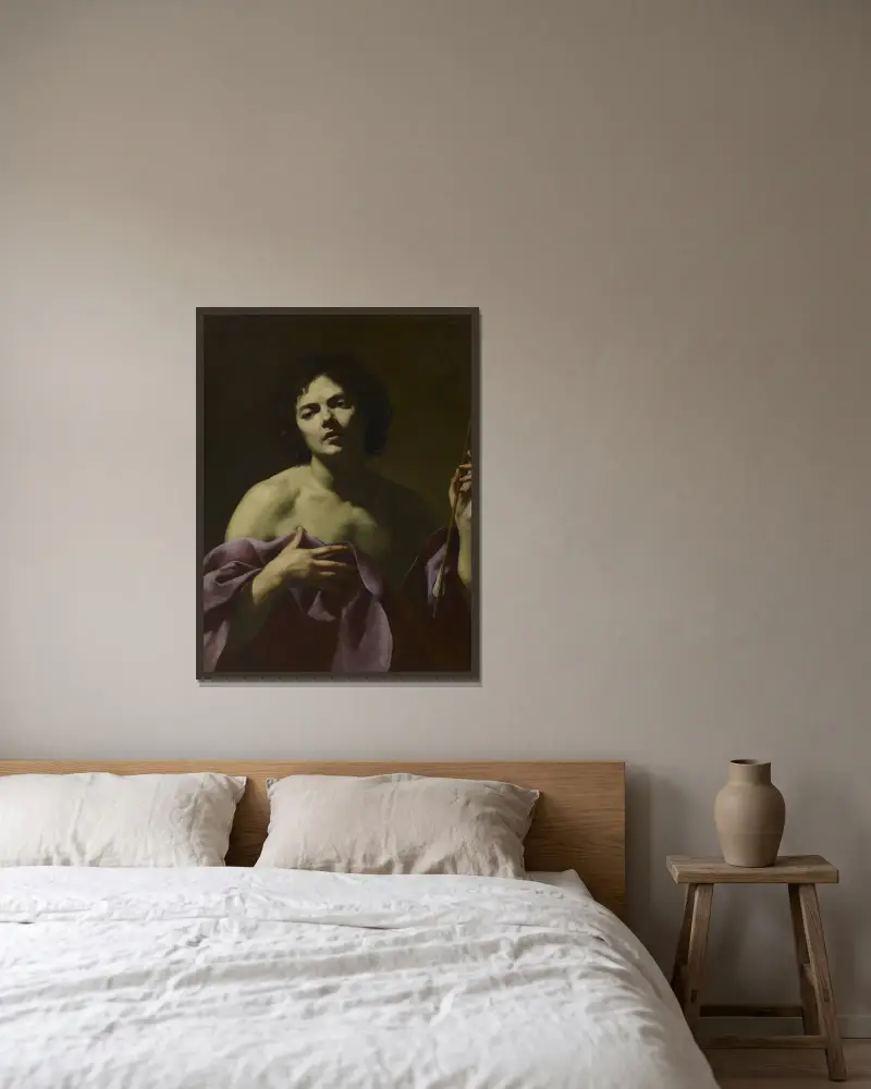 Der heilige Sebastian von Simon Vouet gerahmt an einer Wand