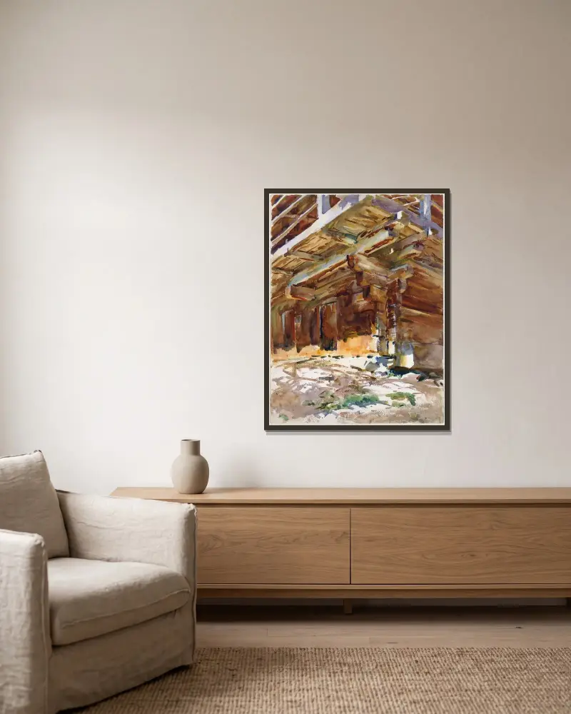 Abriès von John Singer Sargent gerahmt an einer Wand