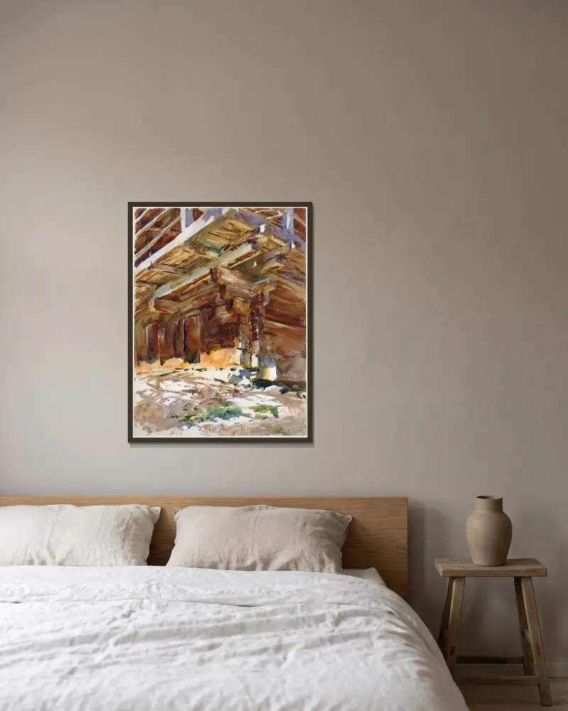 Abriès von John Singer Sargent gerahmt an einer Wand