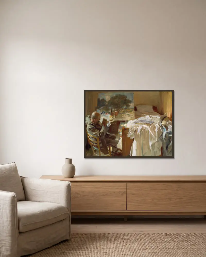 An Artist In His Studio av John Singer Sargent inramad på en vägg