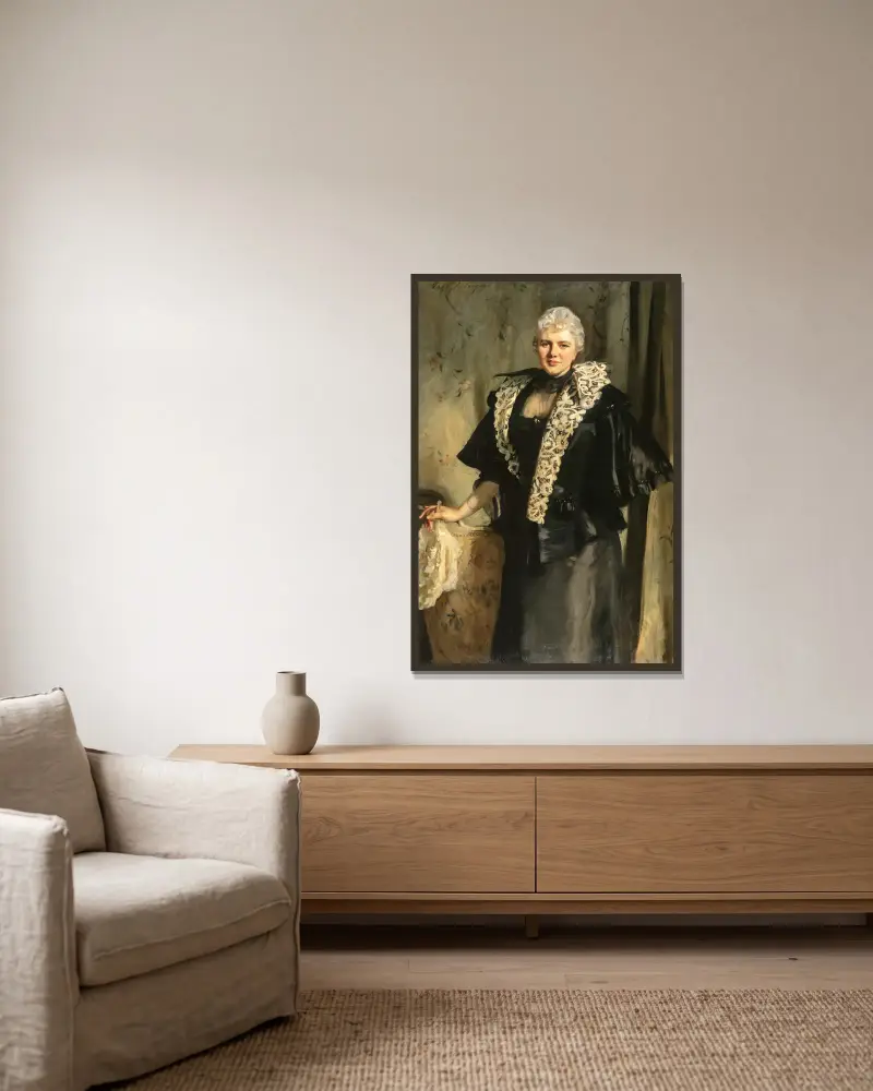 Constance Wynne-Roberts, Mrs Ernest Hills Of Redleaf av John Singer Sargent inramad på en vägg