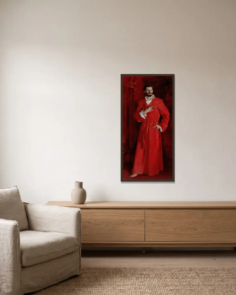 Dr. Pozzi zu Hause von John Singer Sargent gerahmt an einer Wand