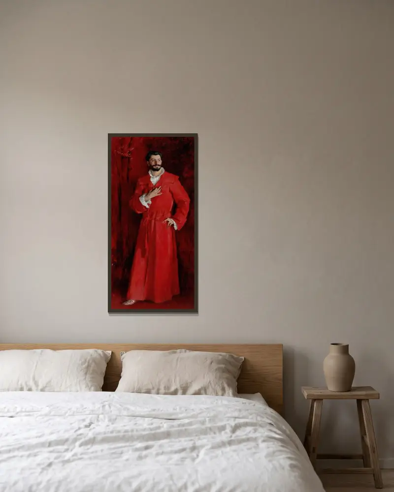 Dr. Pozzi zu Hause von John Singer Sargent gerahmt an einer Wand
