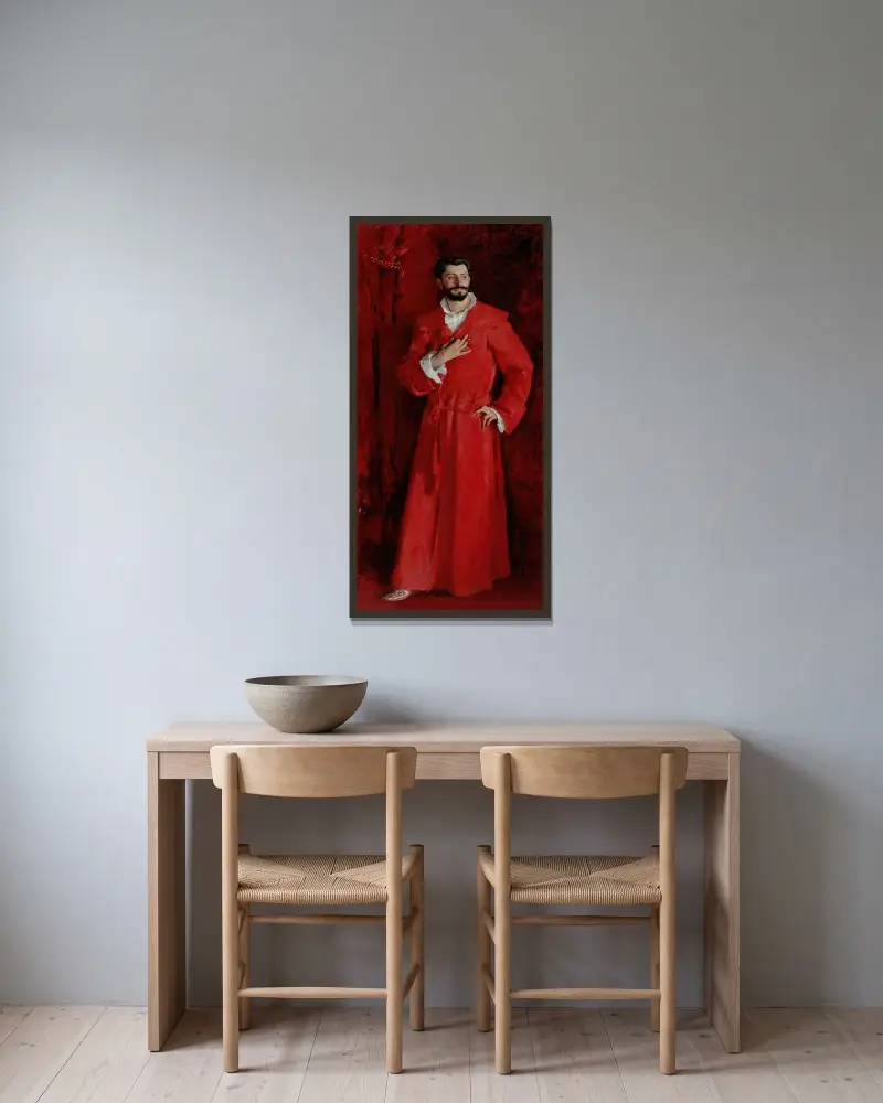 Dr. Pozzi zu Hause von John Singer Sargent gerahmt an einer Wand