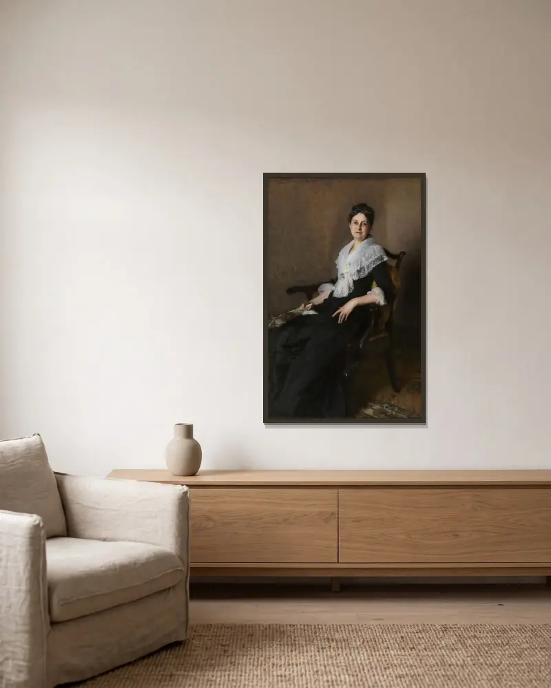 Elizabeth Allen Marquand av John Singer Sargent inramad på en vägg