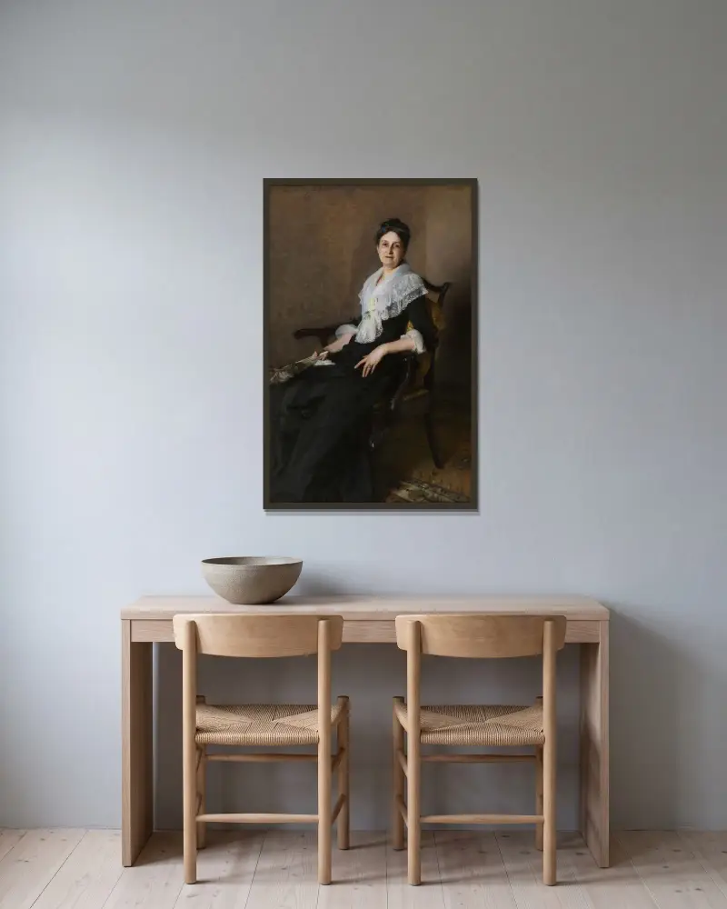 Elizabeth Allen Marquand av John Singer Sargent inramad på en vägg
