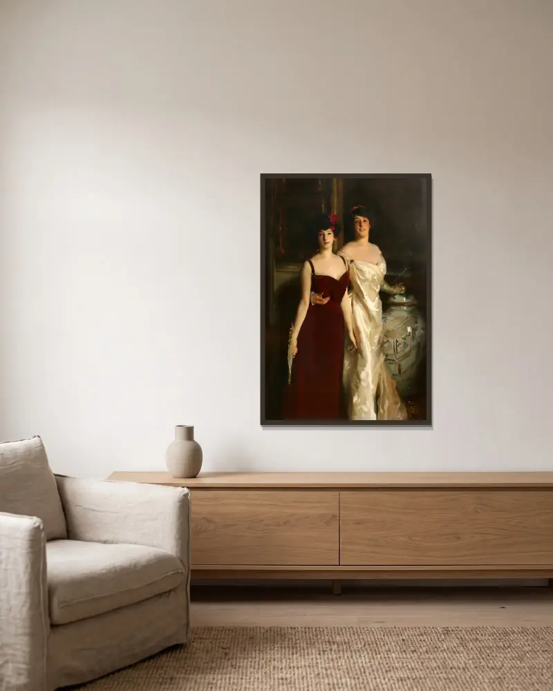 Ena and Betty, daughters of Asher and Mrs. Wertheimer av John Singer Sargent inramad på en vägg
