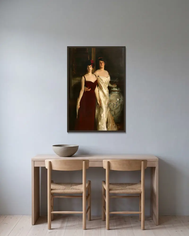 Ena and Betty, daughters of Asher and Mrs. Wertheimer av John Singer Sargent inramad på en vägg