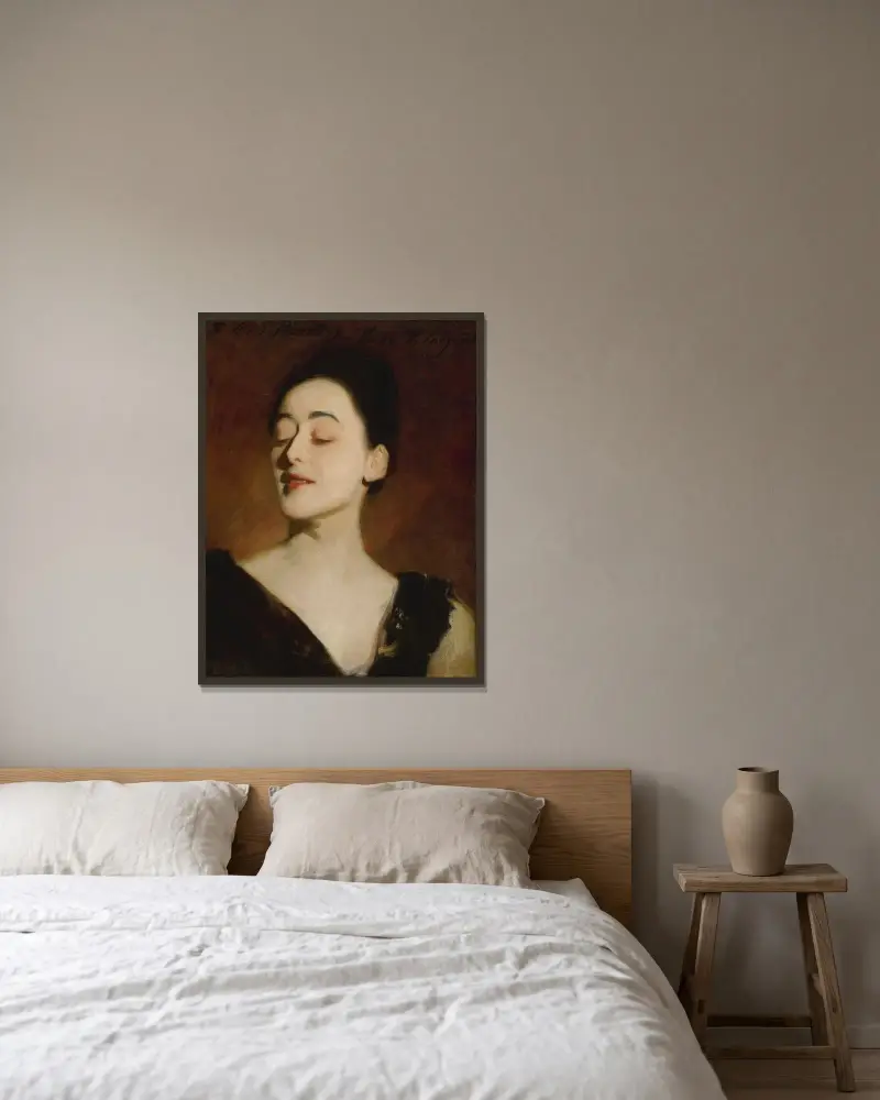 Flora Priestley (Studie při lampovém světle), John Singer Sargent v rámu na stěně
