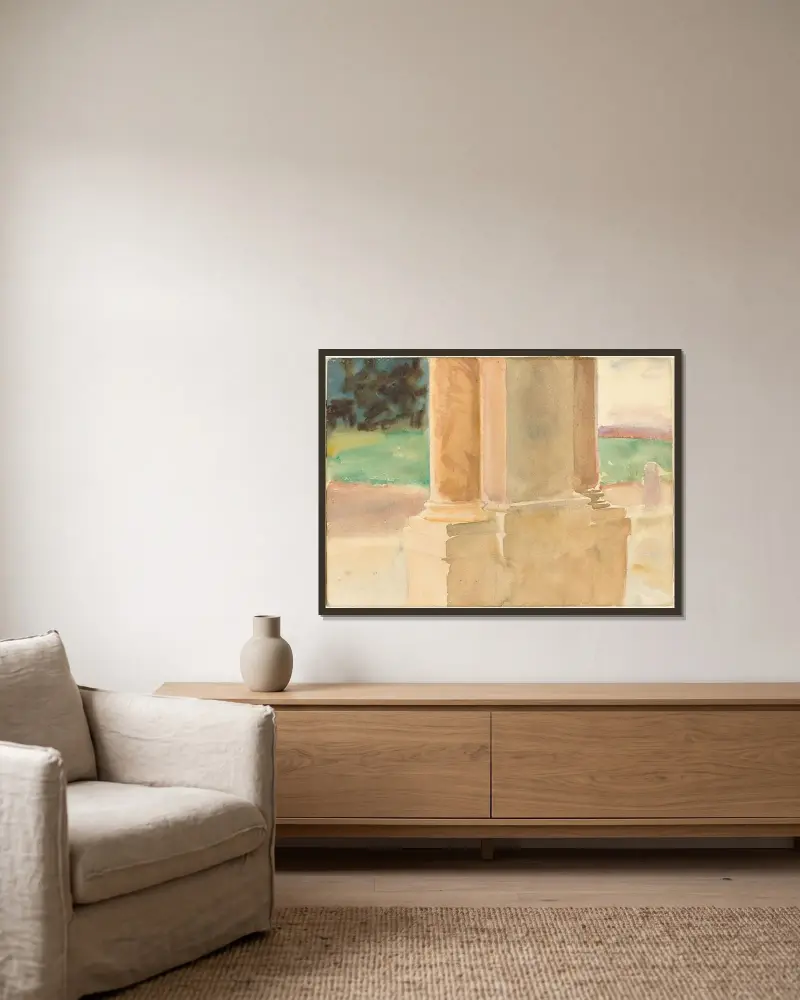 Frascati, Architekturstudie von John Singer Sargent gerahmt an einer Wand