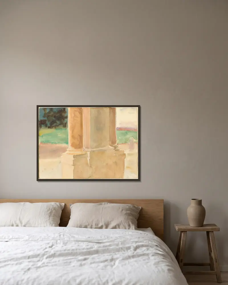 Frascati, Architekturstudie von John Singer Sargent gerahmt an einer Wand