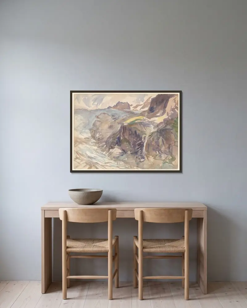 Gletscher von John Singer Sargent gerahmt an einer Wand