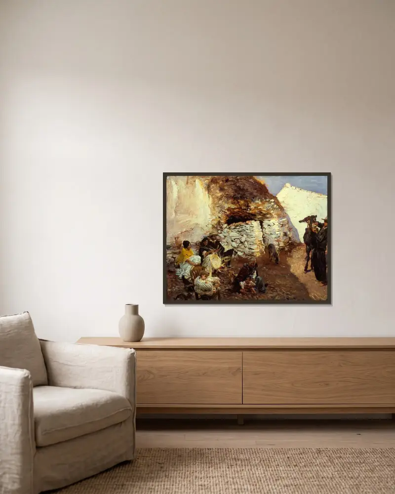 Cikánský tábor, John Singer Sargent v rámu na stěně