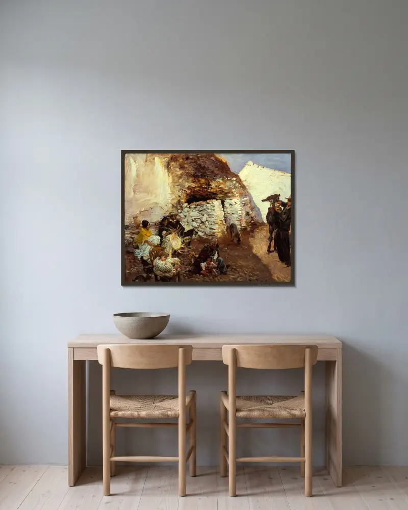 Cikánský tábor, John Singer Sargent v rámu na stěně