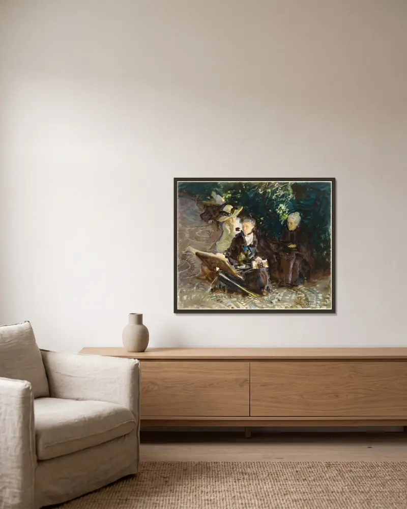 V Generalife, John Singer Sargent v rámu na stěně