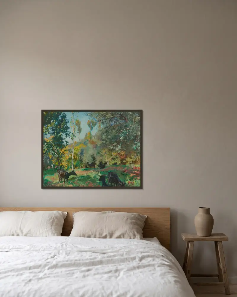 Landschaft mit Ziegen von John Singer Sargent gerahmt an einer Wand