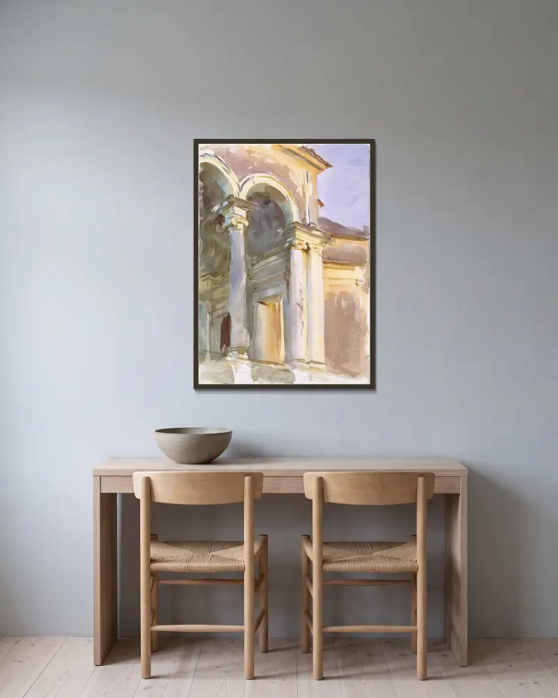 Loggia, Villa Giulia, Rom von John Singer Sargent gerahmt an einer Wand