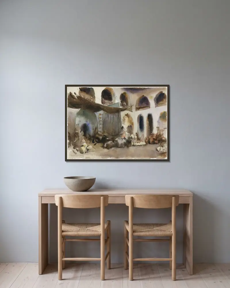 Tržiště, John Singer Sargent v rámu na stěně