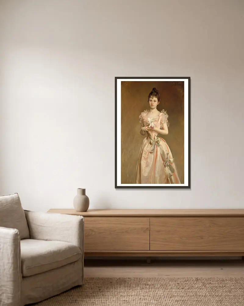 Miss Grace Woodhouse av John Singer Sargent inramad på en vägg
