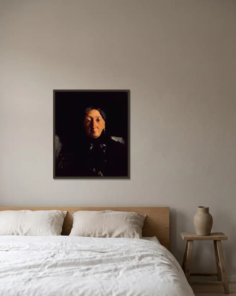 Mme. François Buloz (Christine Blaze) av John Singer Sargent inramad på en vägg