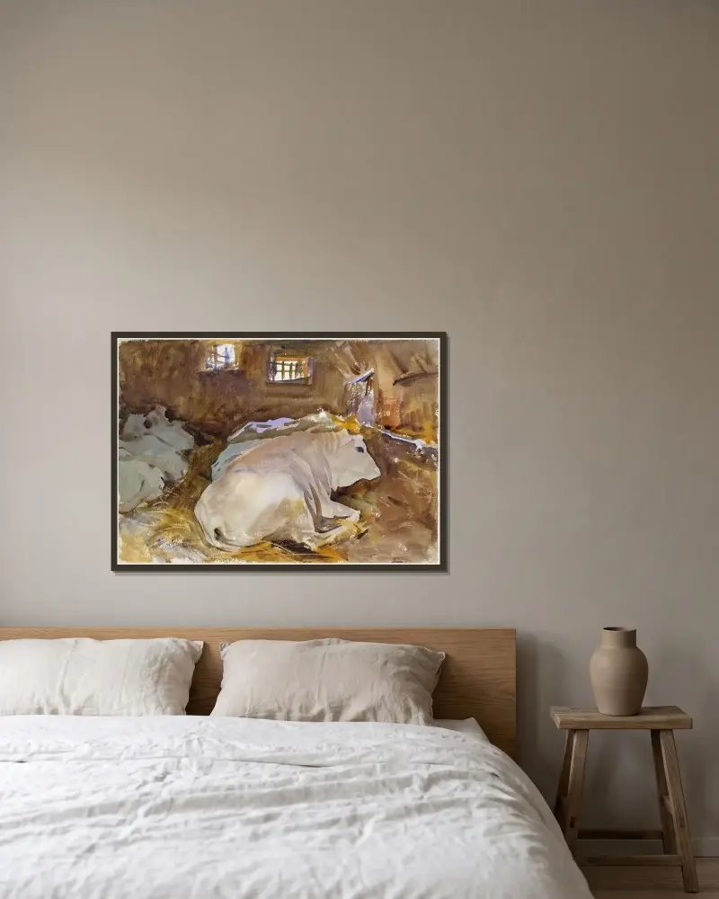 Der Ochse von John Singer Sargent gerahmt an einer Wand