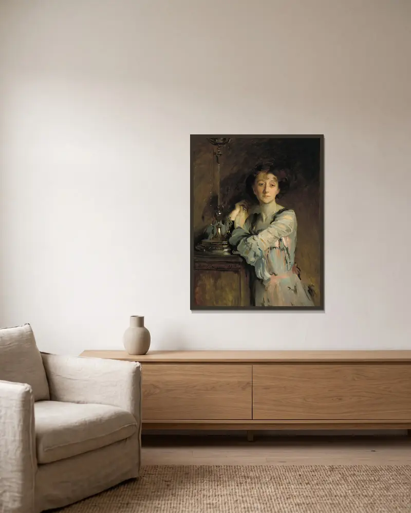 Portrait Of Adah Russell (Nee Williams) av John Singer Sargent inramad på en vägg