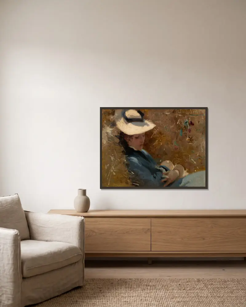 Odpočinek, John Singer Sargent v rámu na stěně