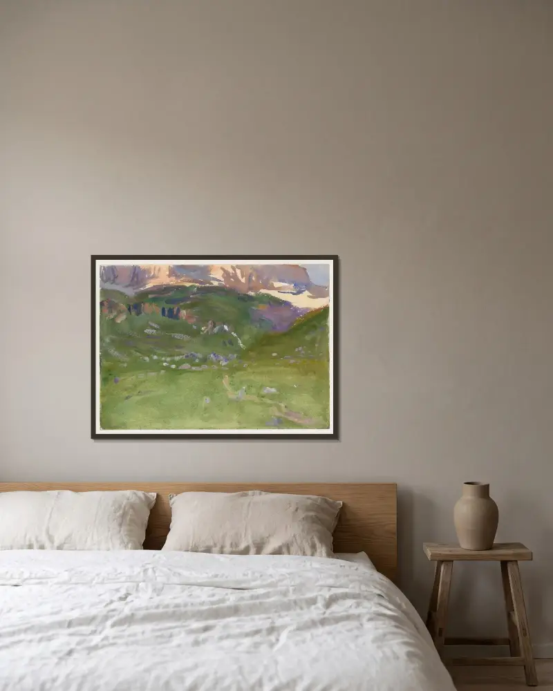 Sella-Alp, Dolomiten, 1913 von John Singer Sargent gerahmt an einer Wand
