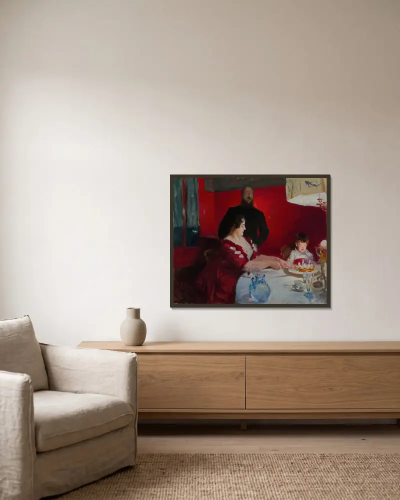 Die Geburtstagsfeier von John Singer Sargent gerahmt an einer Wand