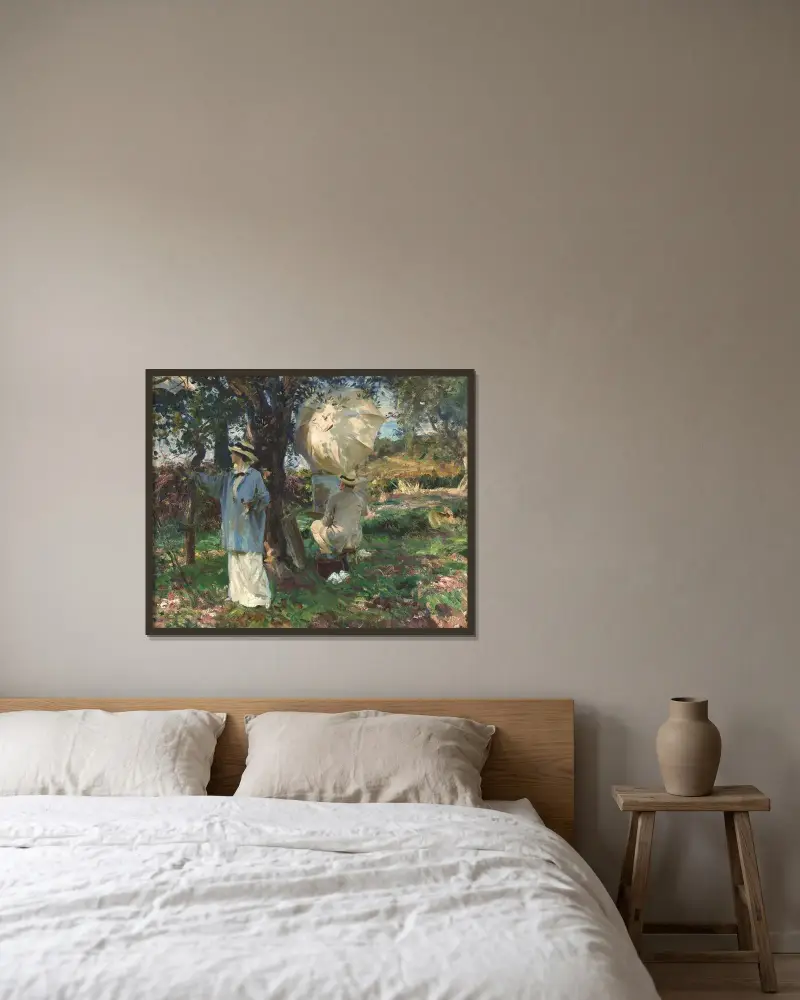 Die Skizzenzeichner von John Singer Sargent gerahmt an einer Wand