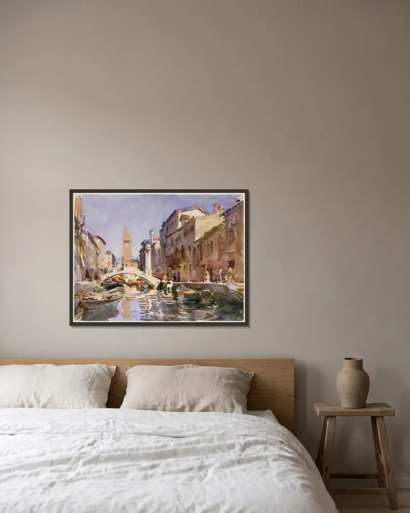 Venedig-Kanal von John Singer Sargent gerahmt an einer Wand