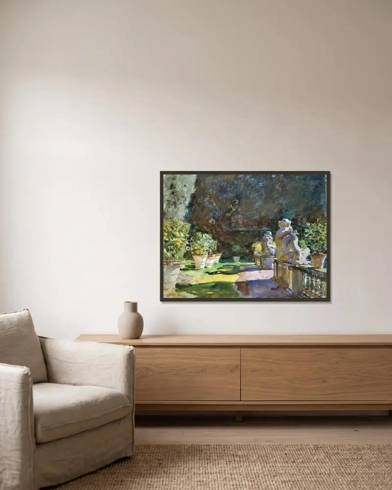 Villa di Marlia, Lucca av John Singer Sargent inramad på en vägg