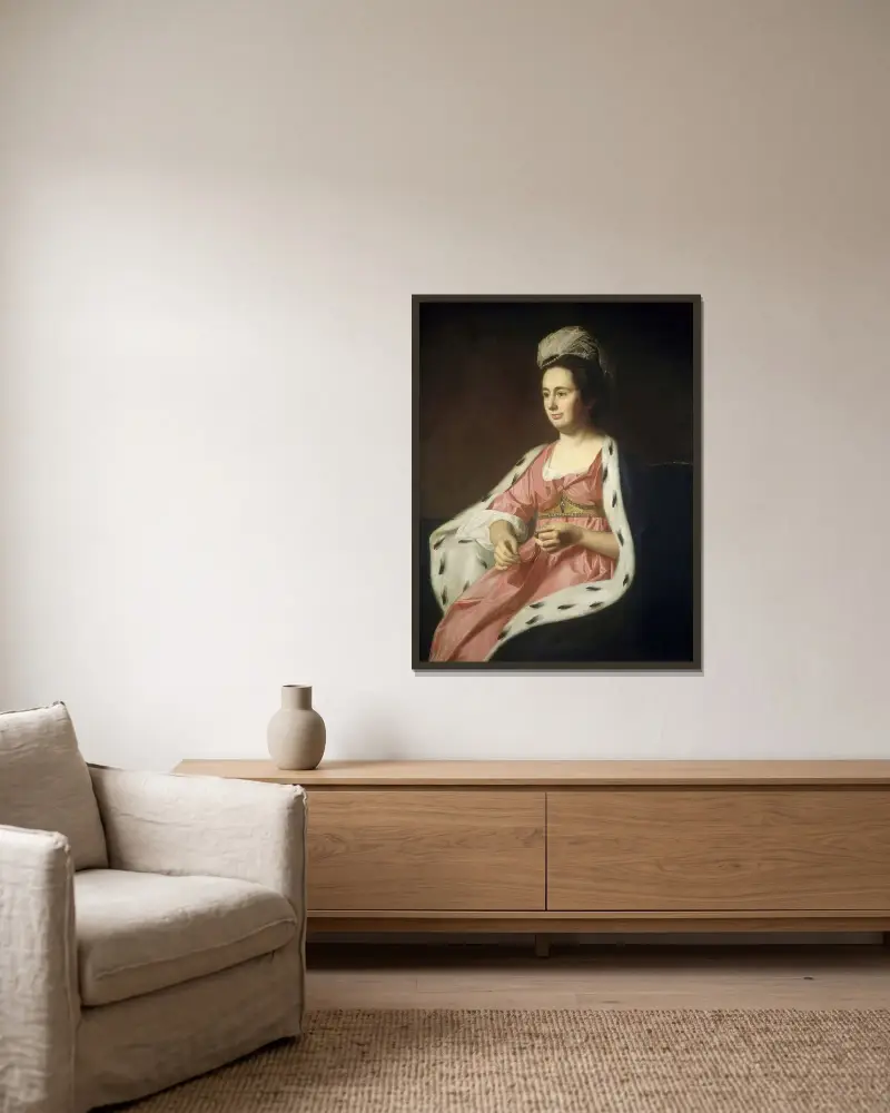 Abigail Smith Babcock (Mrs. Adam Babcock) av John Singleton Copley inramad på en vägg