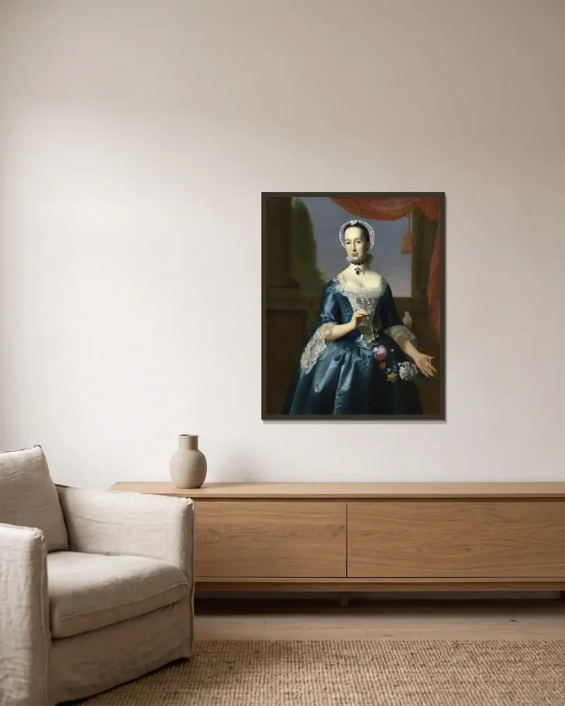 Anne Fairchild Bowler (Mrs. Metcalf Bowler) av John Singleton Copley inramad på en vägg